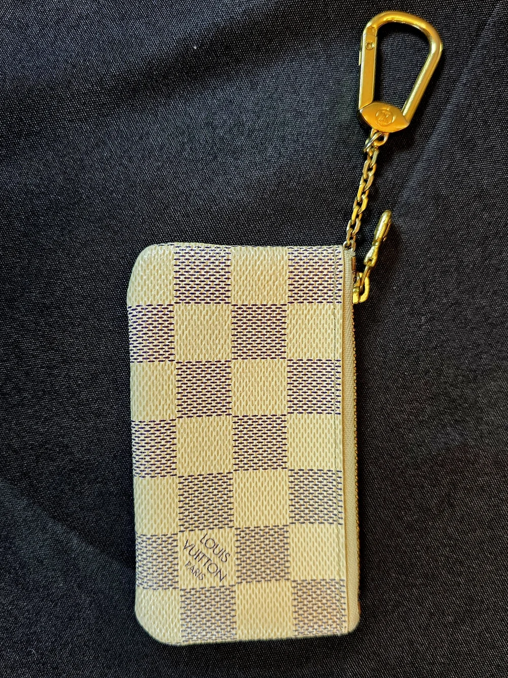 Louis Vuitton Damier Azur Key/ Card Pouch - White & Blue . COA included